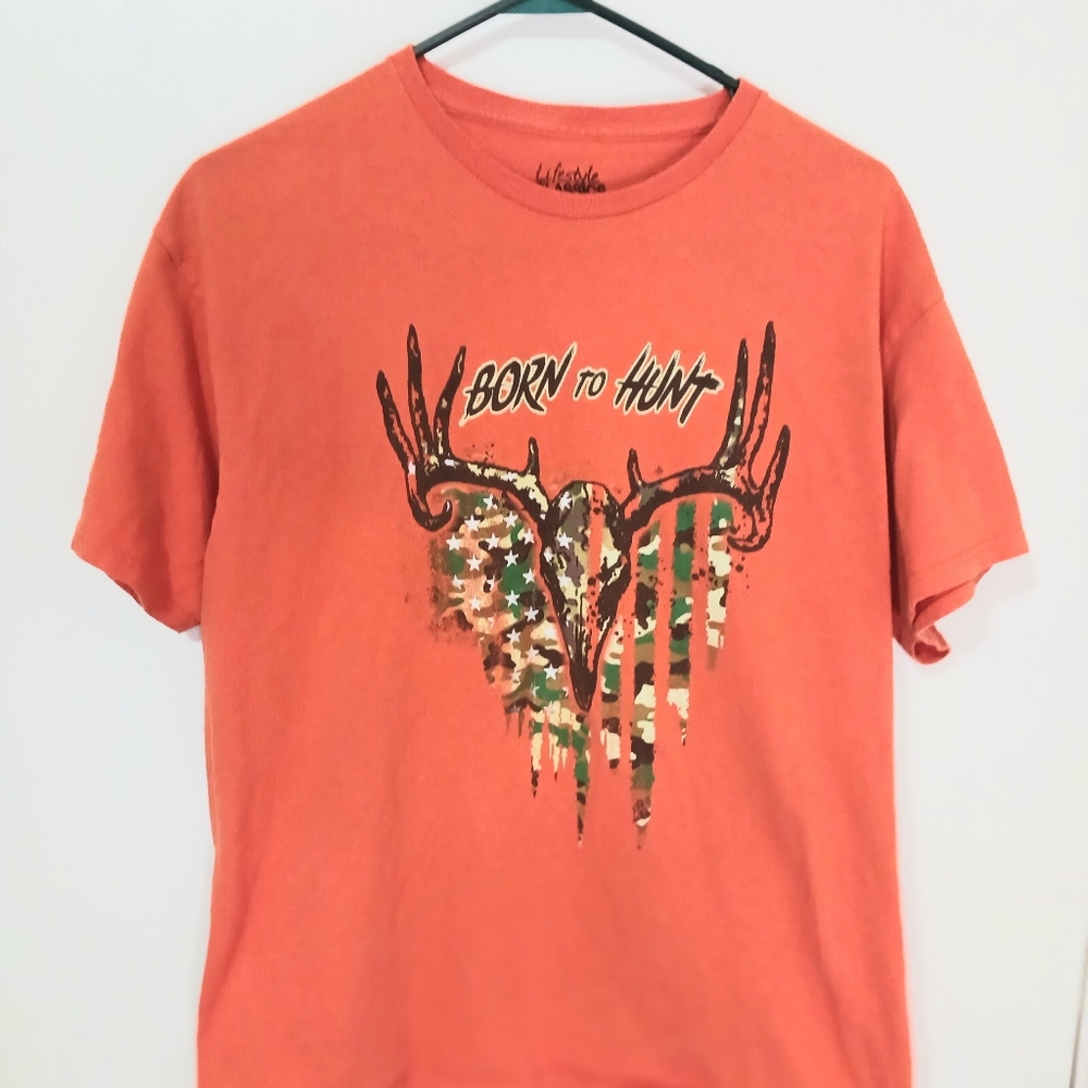 Men's lifestyle classics, short sleeve t-shirt, size large, color orange,